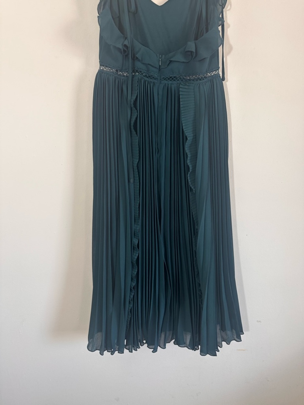 Lulus Never A Dull Moment Tie Strap Emerald Green Midi Dress Size small - Picture 13 of 16